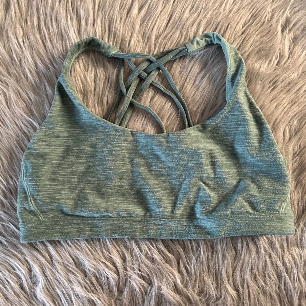 Victoria's Secret Wireless Bralette Women Size Large Green Strappy Back Wirefree